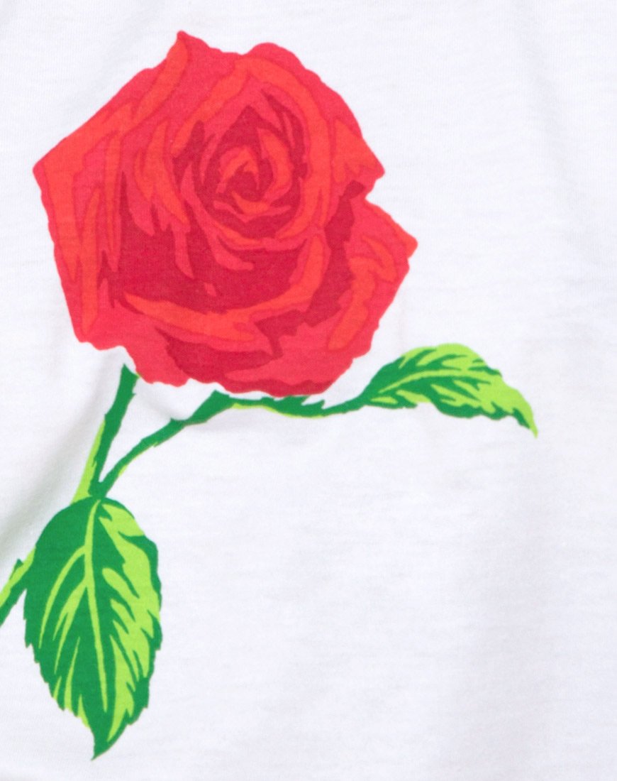 Immagine della t-shirt oversize basic in bianco con rosa