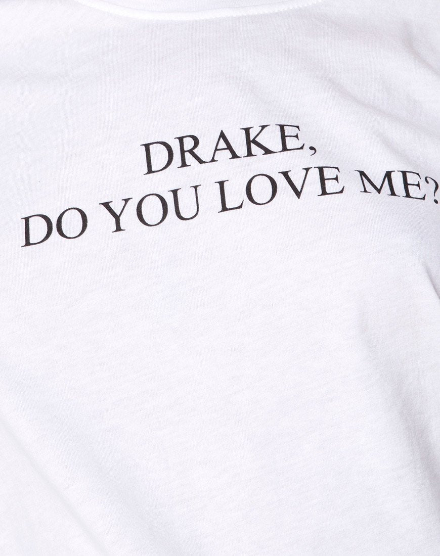 Immagine della t-shirt oversize Basic in Drake Do You Love Me bianco