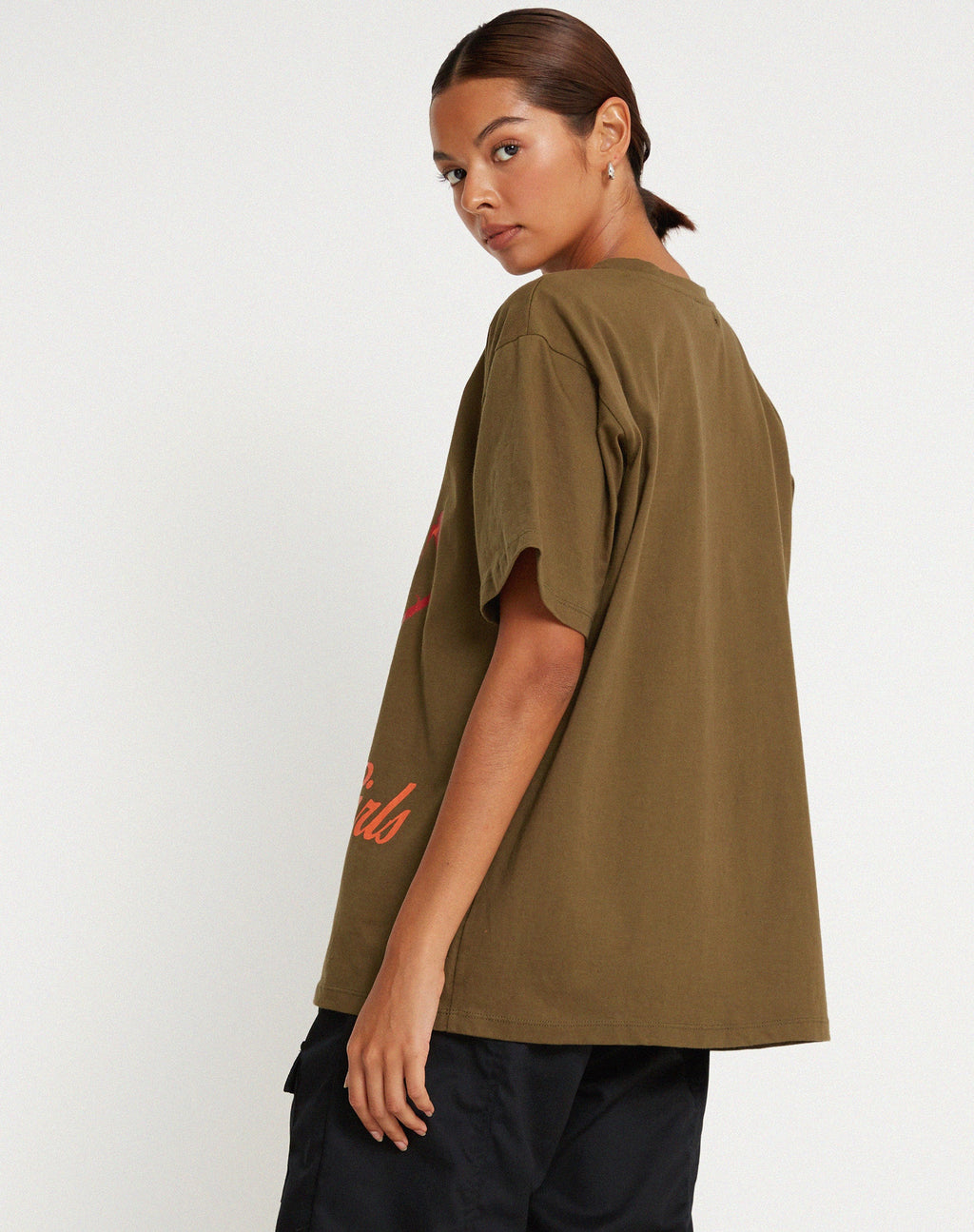 Maglietta basic oversize in kaki Ragazze Ragazze Ragazze