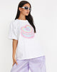 immagine della T-shirt oversize in bianco Bite Me