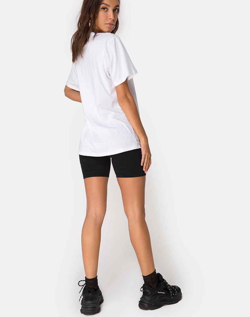 Immagine della t-shirt oversize Basic in bianco con Dancing Drake