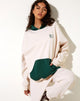 Immagine della felpa con cappuccio oversize in verde bosco inverno bianco M Embro