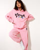 Immagine della felpa con cappuccio oversize in rosa peonia Nothing Personal