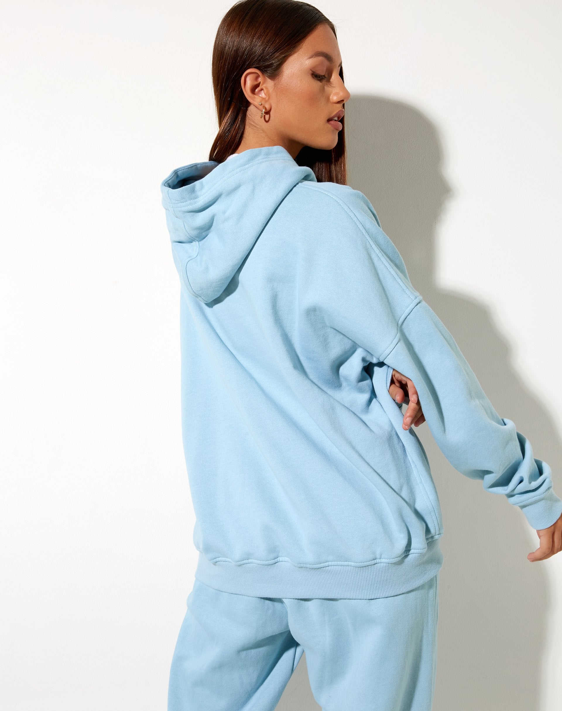 Immagine di Felpa con cappuccio oversize in blu Nantucket Motel Beach Club