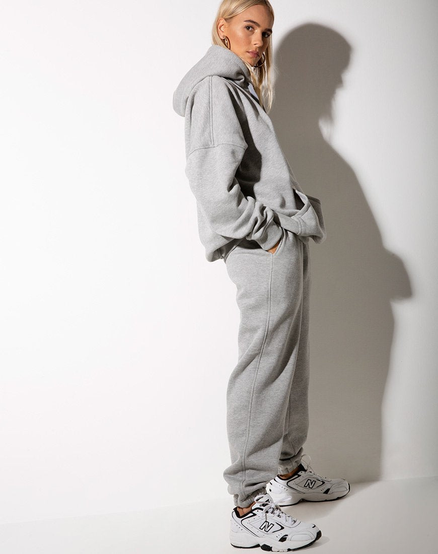 Immagine della felpa con cappuccio oversize con codice a barre Motel Greymarl Embro