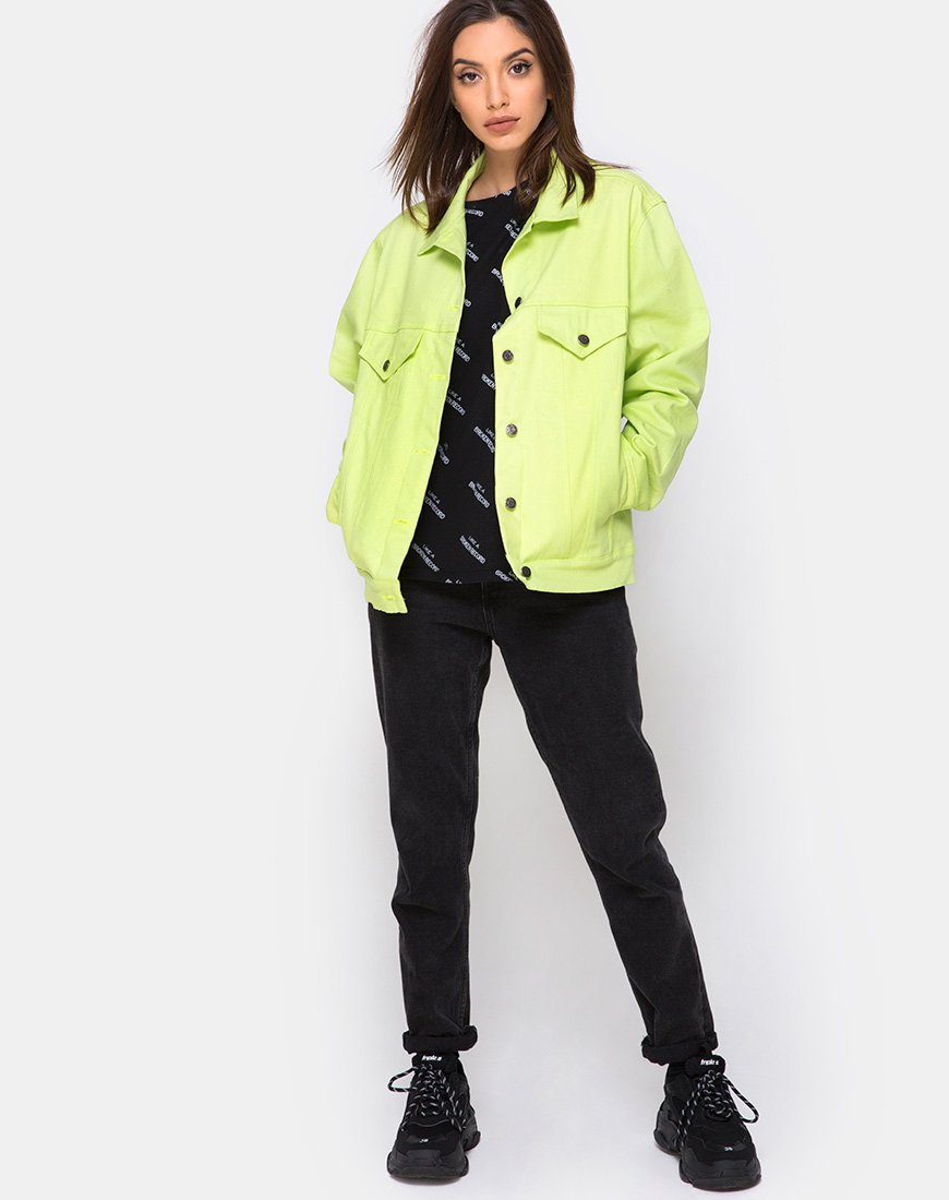 Immagine della giacca di jeans oversize in lime