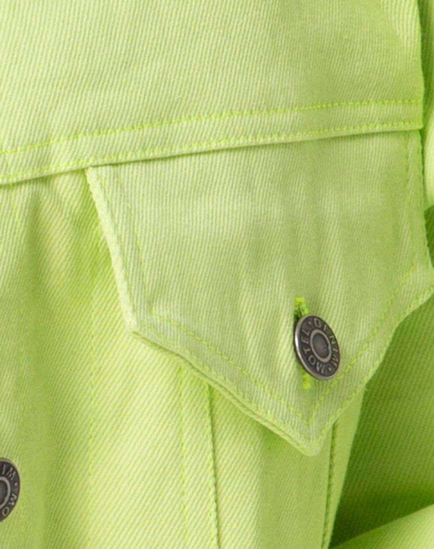 Immagine della giacca di jeans oversize in lime
