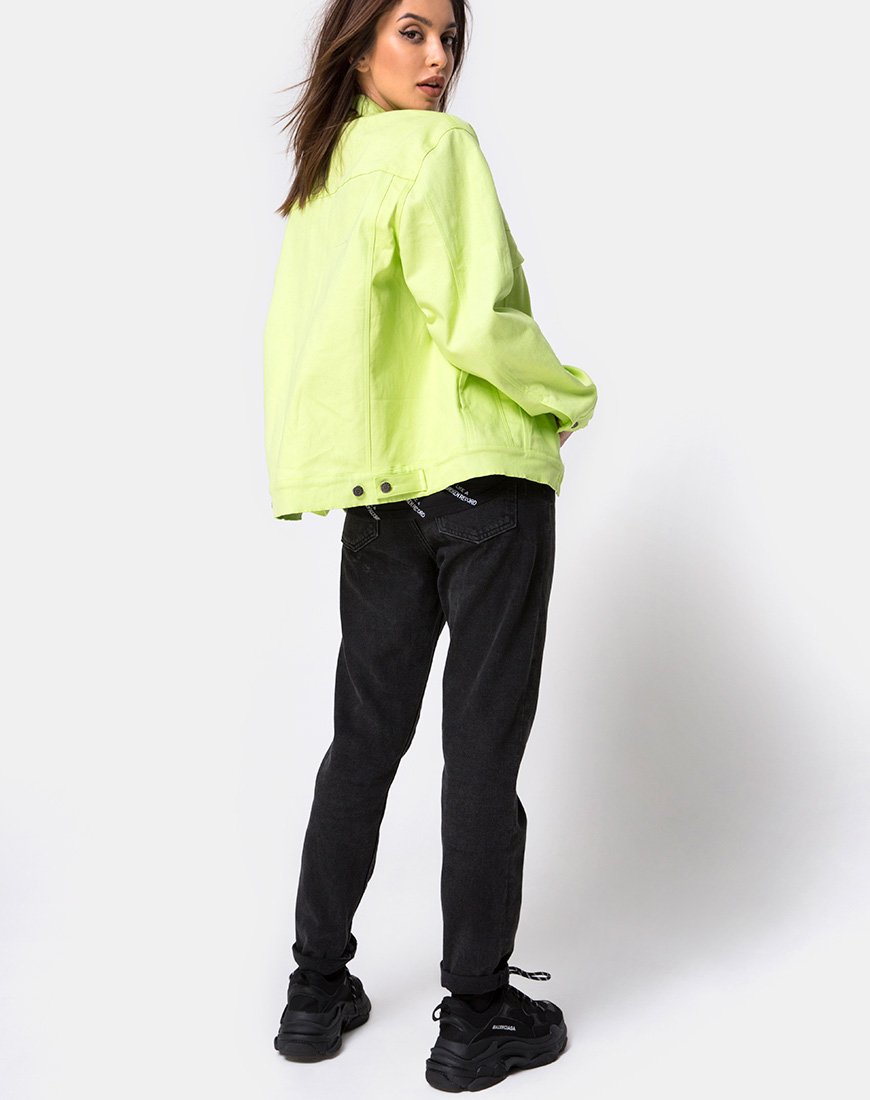 Immagine della giacca di jeans oversize in lime