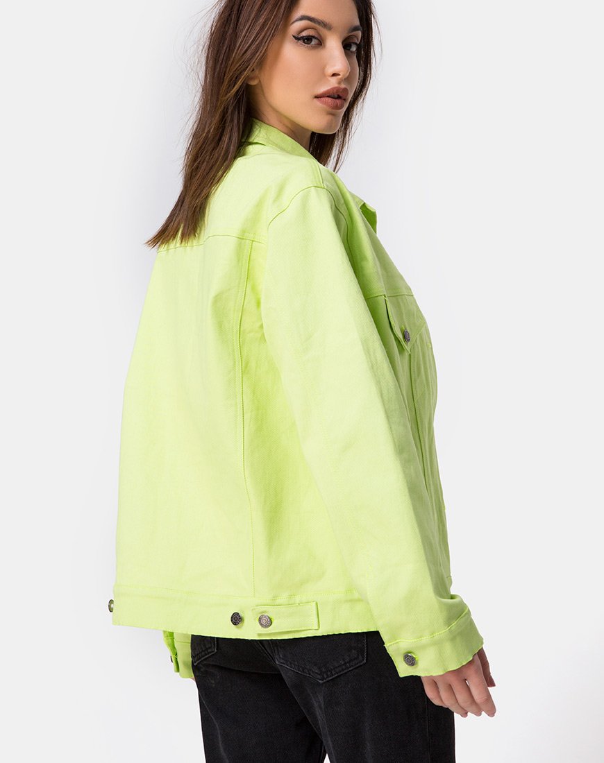 Giacca di jeans oversize in lime