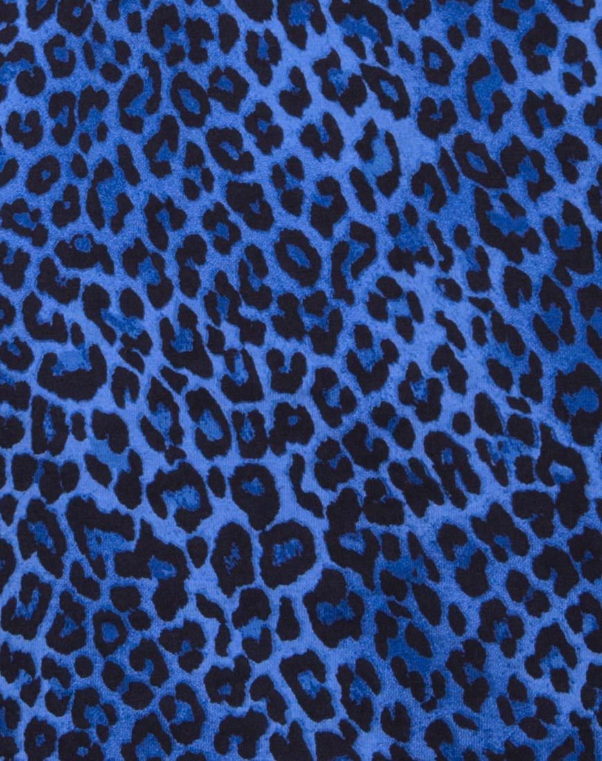 Immagine di Mini Broomy Gonna in Leopardo Blu Reale