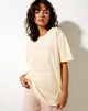 Immagine della t-shirt basic oversize in crema di burro Pearl Sands