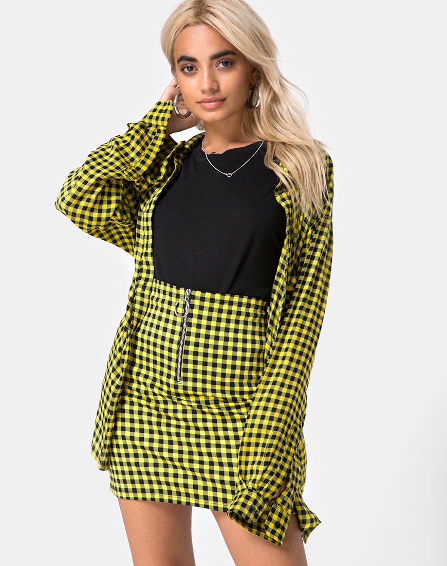 Camicia Oxford in percalle medio giallo