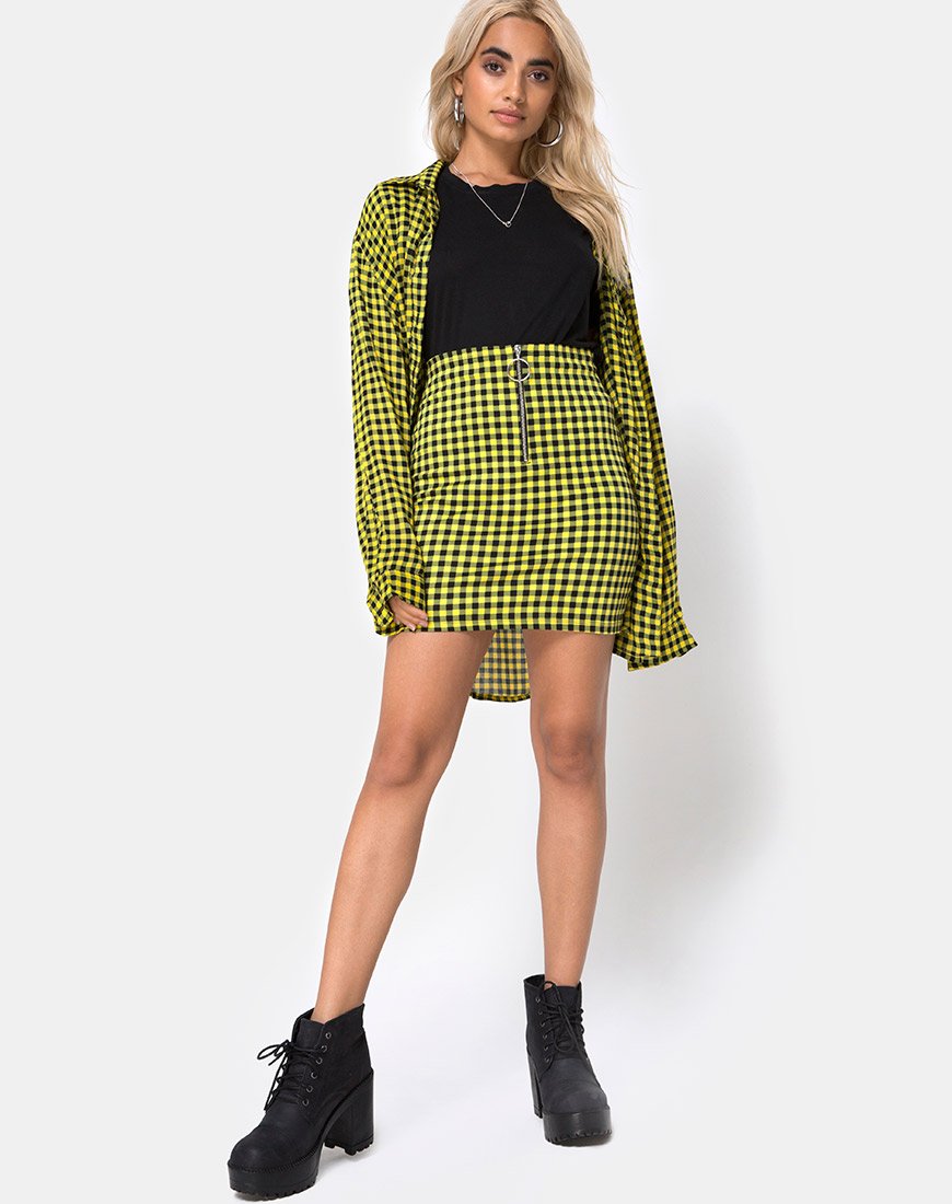 Immagine di Camicia Oxford in Gingham Medio Giallo