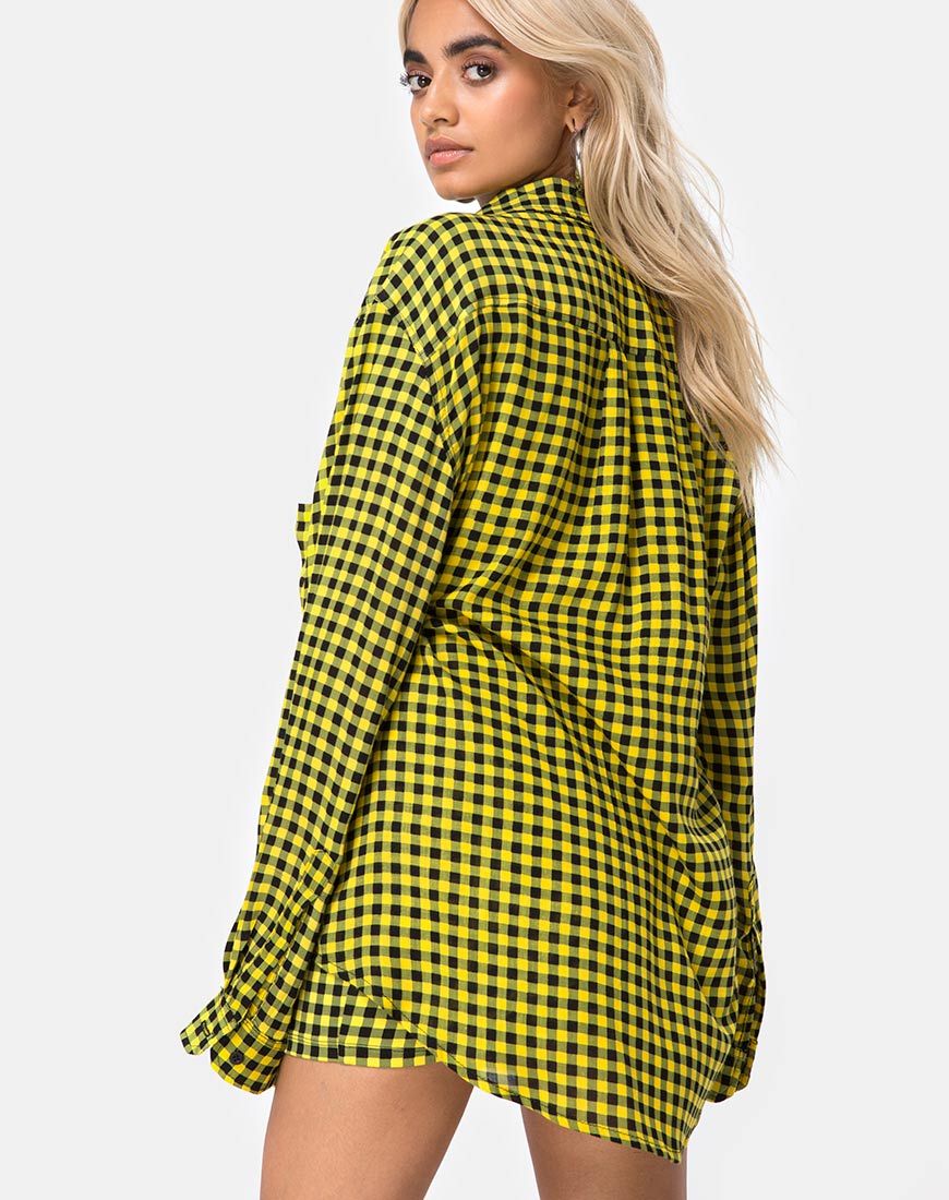 Camicia Oxford in percalle medio giallo