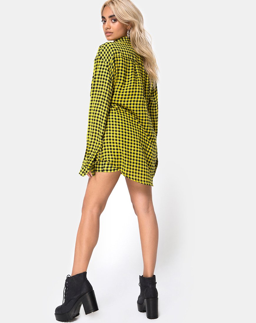 Immagine di Camicia Oxford in Gingham Medio Giallo