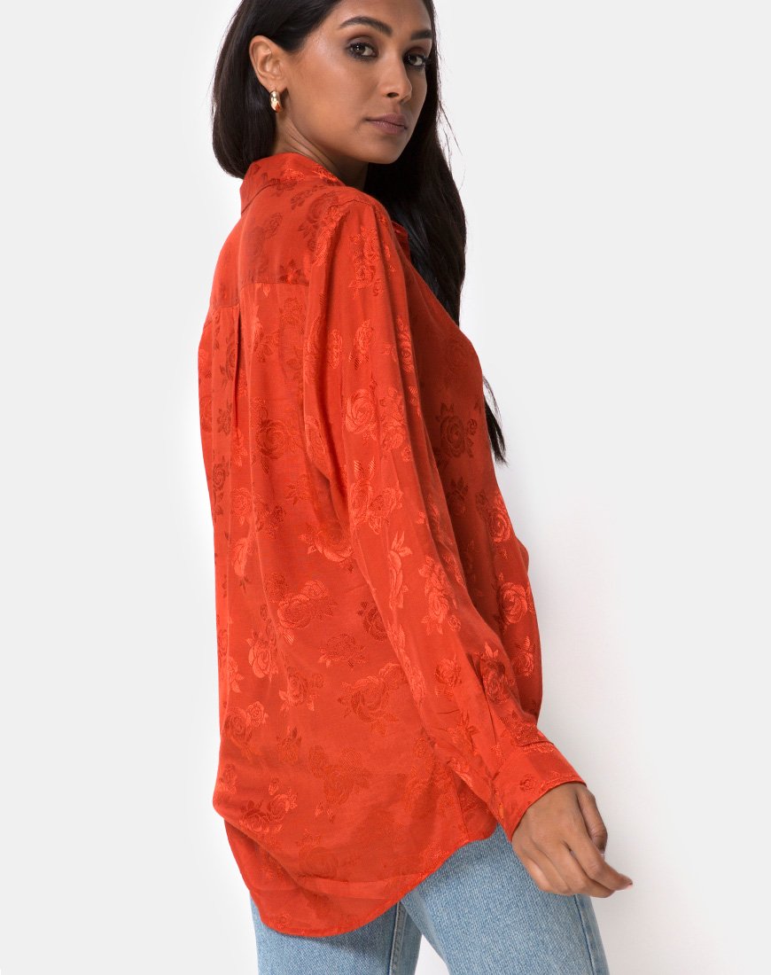 Immagine della camicia Oxford in raso Rust Rose