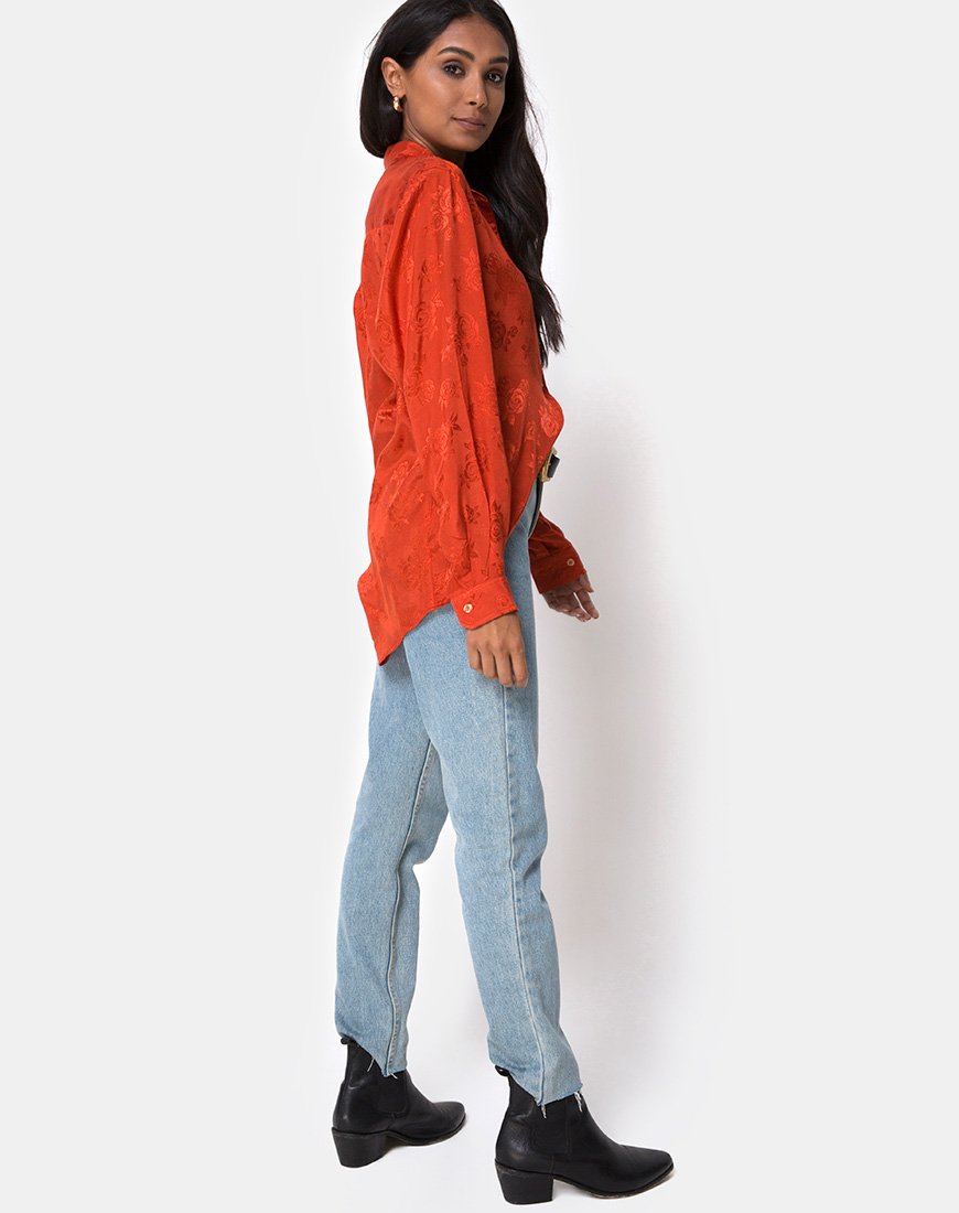 Immagine della camicia Oxford in raso Rust Rose