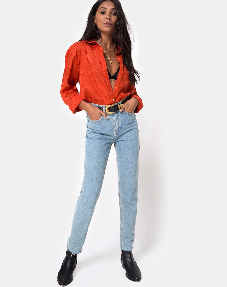 Immagine della camicia Oxford in raso Rust Rose