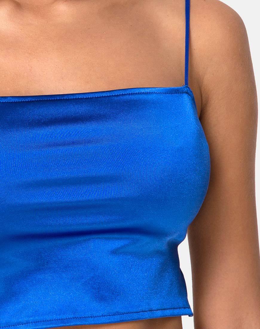 Immagine di Cinia Crop Top in raso Saphire Spandex
