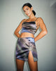 Minigonna Pelma in raso blu Ombre