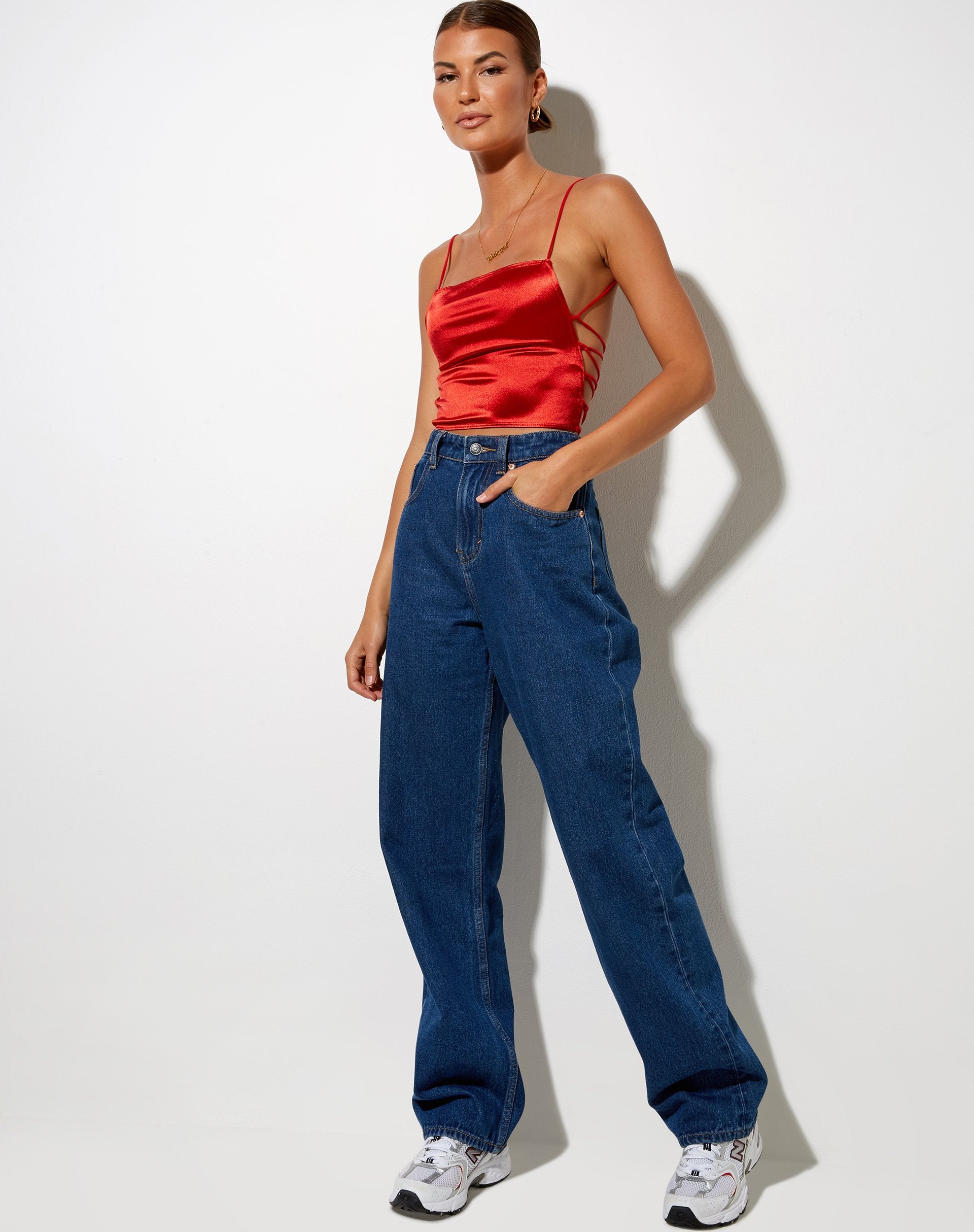 Immagine di Ozka Crop Top in raso ruggine