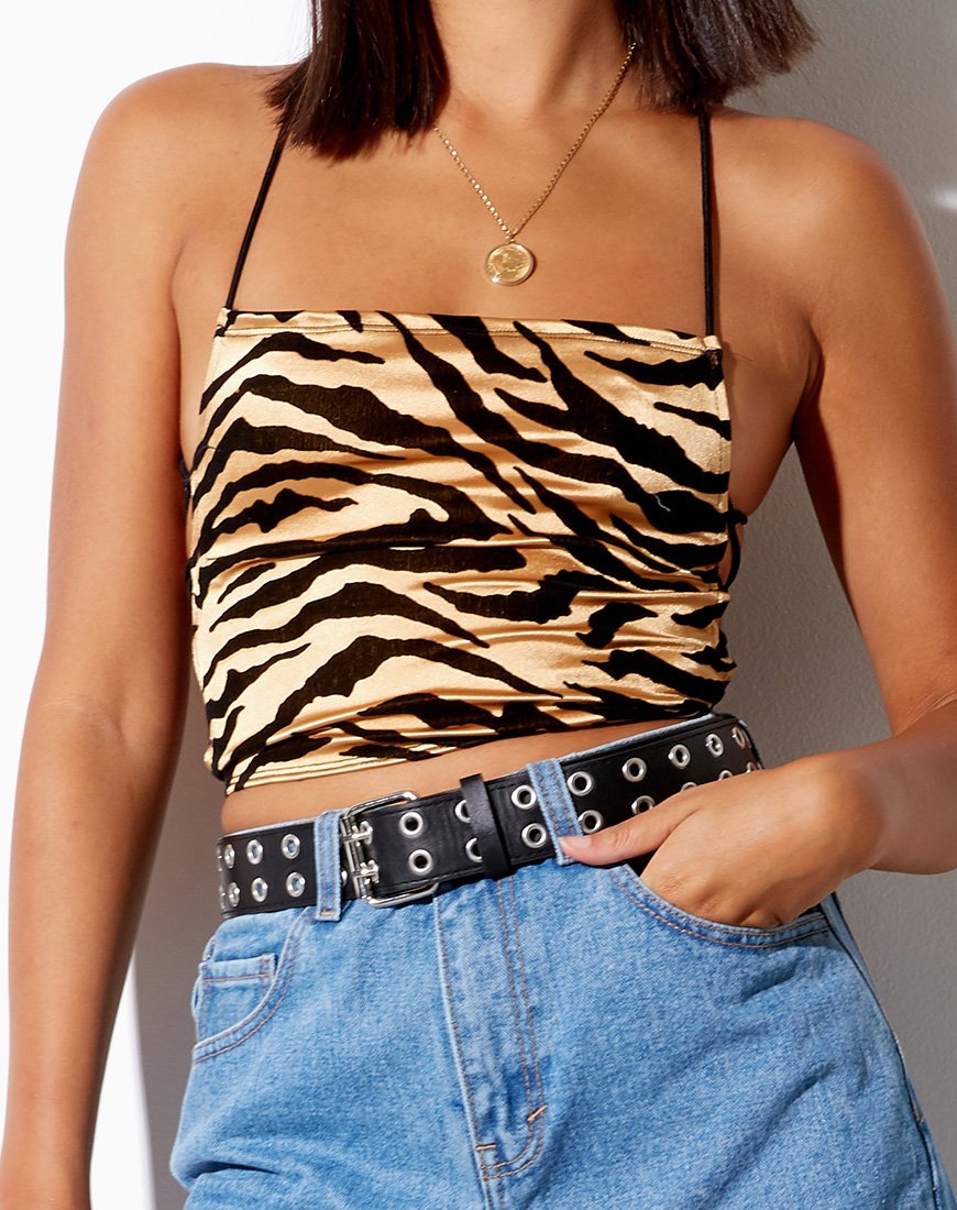 Immagine di Ozka Crop Top in oro tigrato