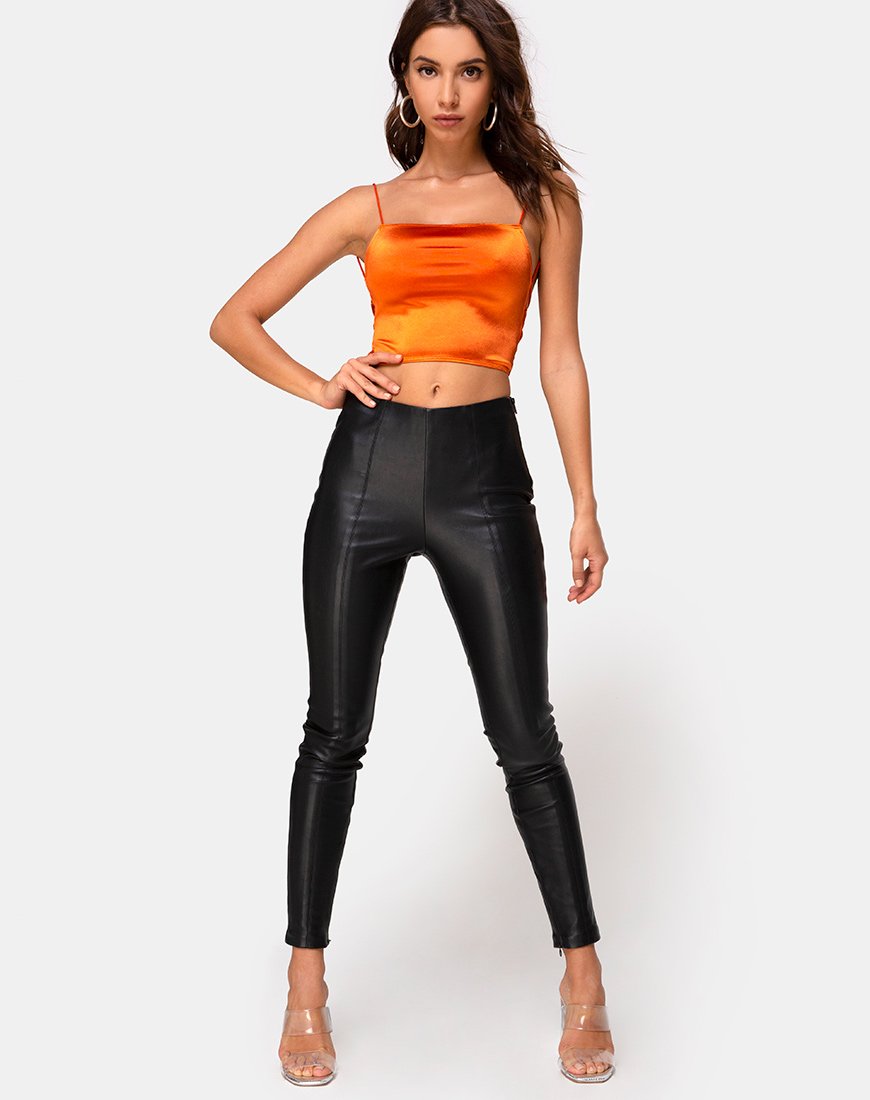 Immagine di Ozka Crop Top in raso sale caramello