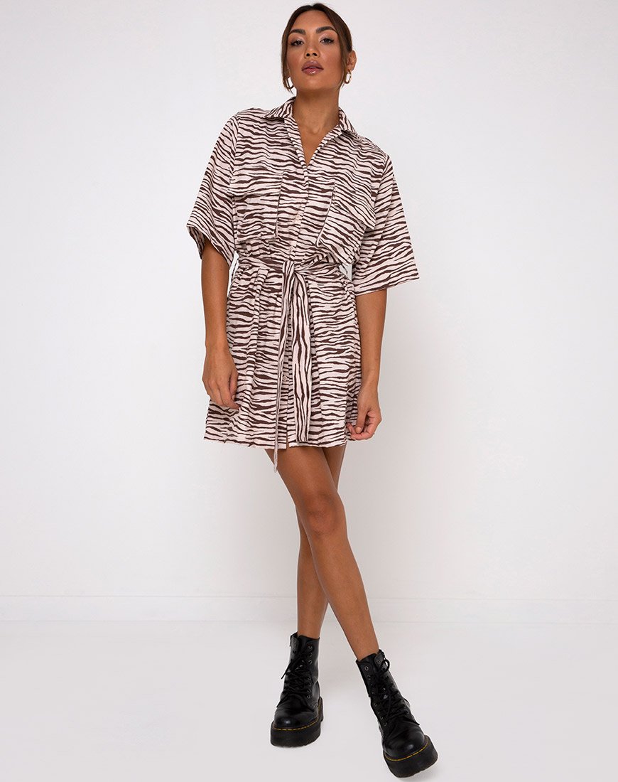 Immagine di Pamela Shirt Dress in Easy Tiger Cocoa