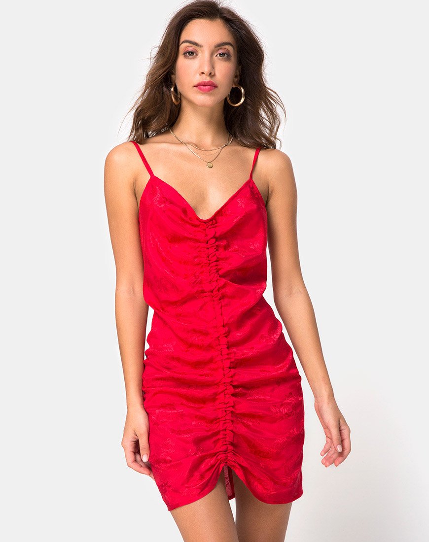 Abito Panthus in raso rosso