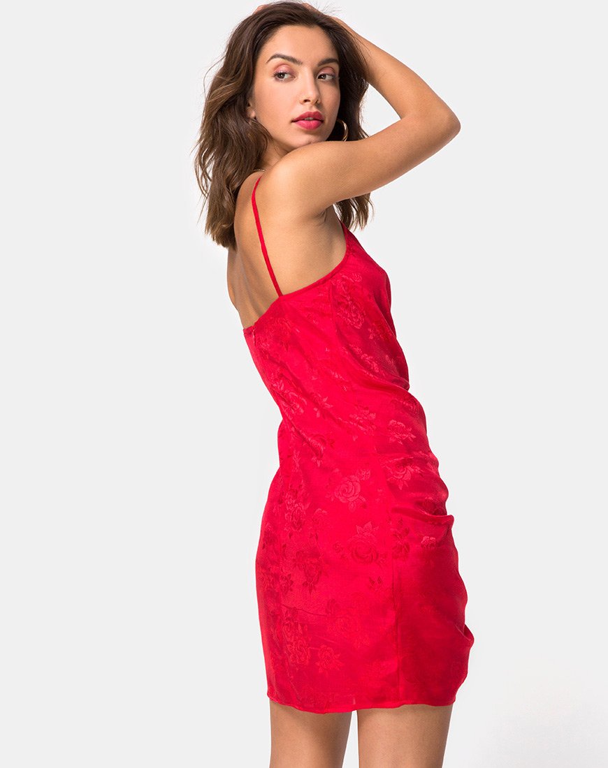 Abito Panthus in raso rosso