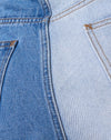 Denim con lavaggio chiaro e candeggio