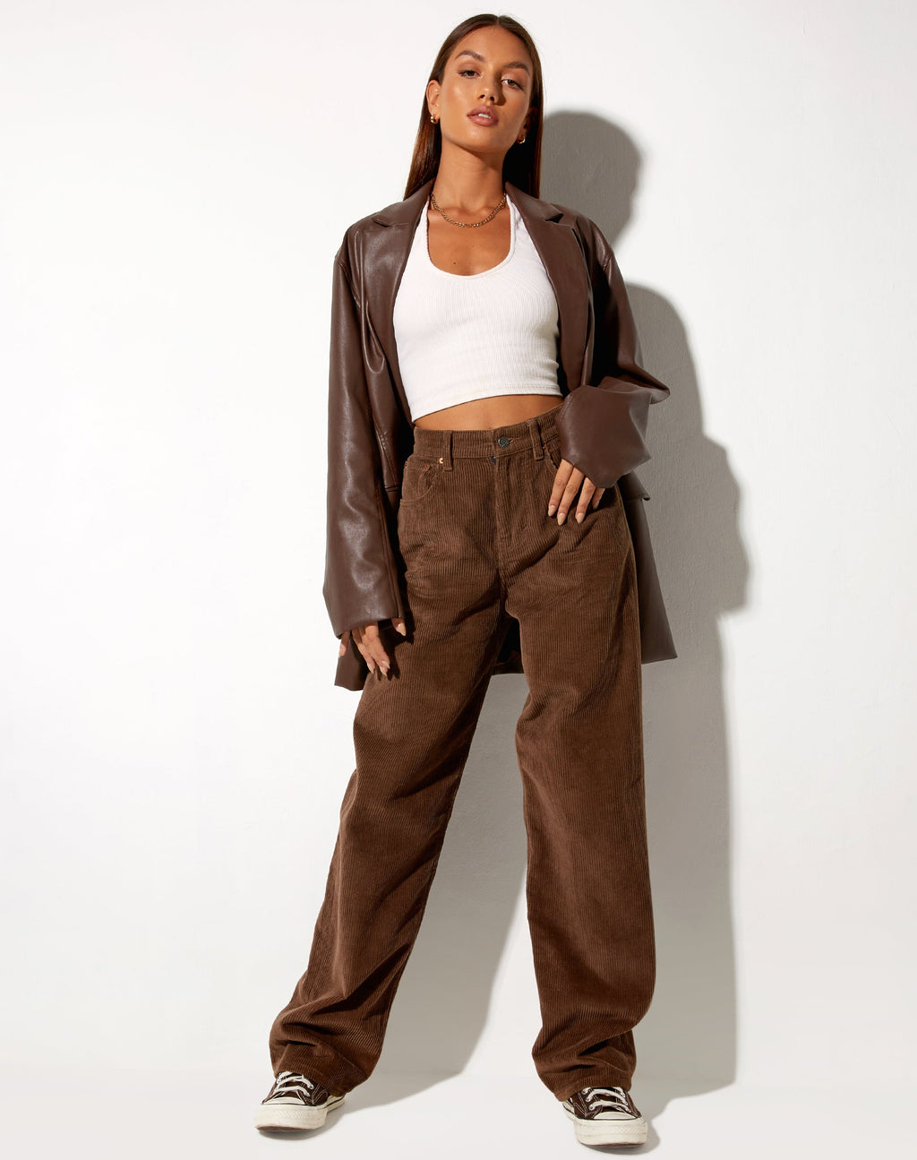 Jeans Parallel in Corda Cioccolato Scuro