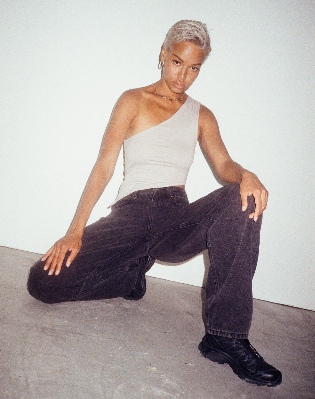 Bayva Crop Top in lycra latte d'avena