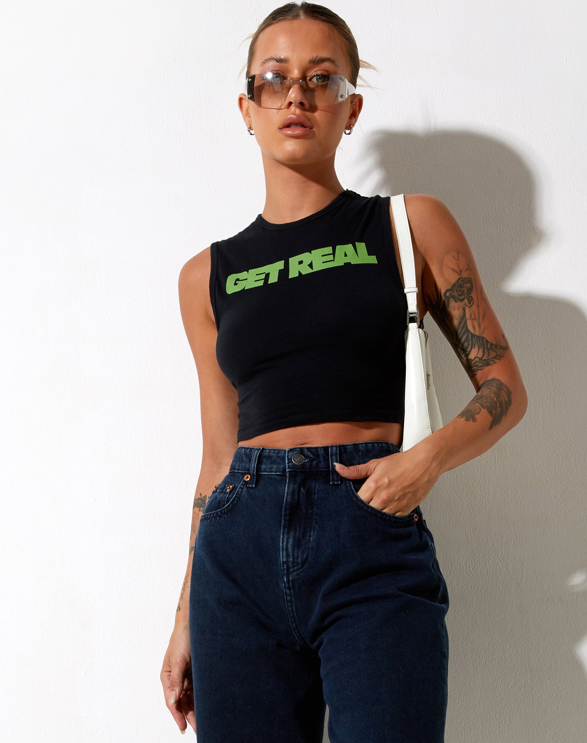 Immagine di Gimon Crop Top in nero Get Real