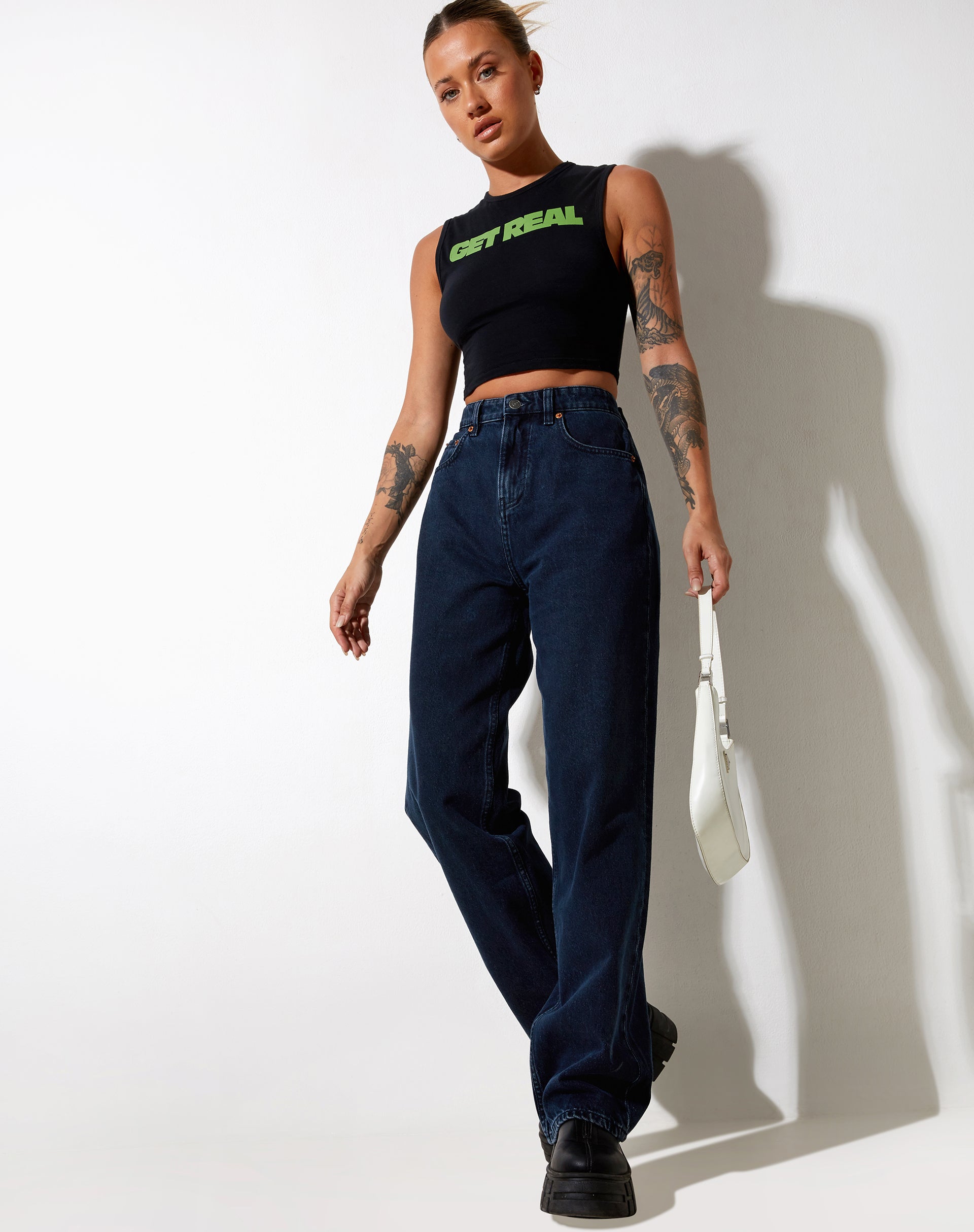 Immagine di Gimon Crop Top in nero Get Real