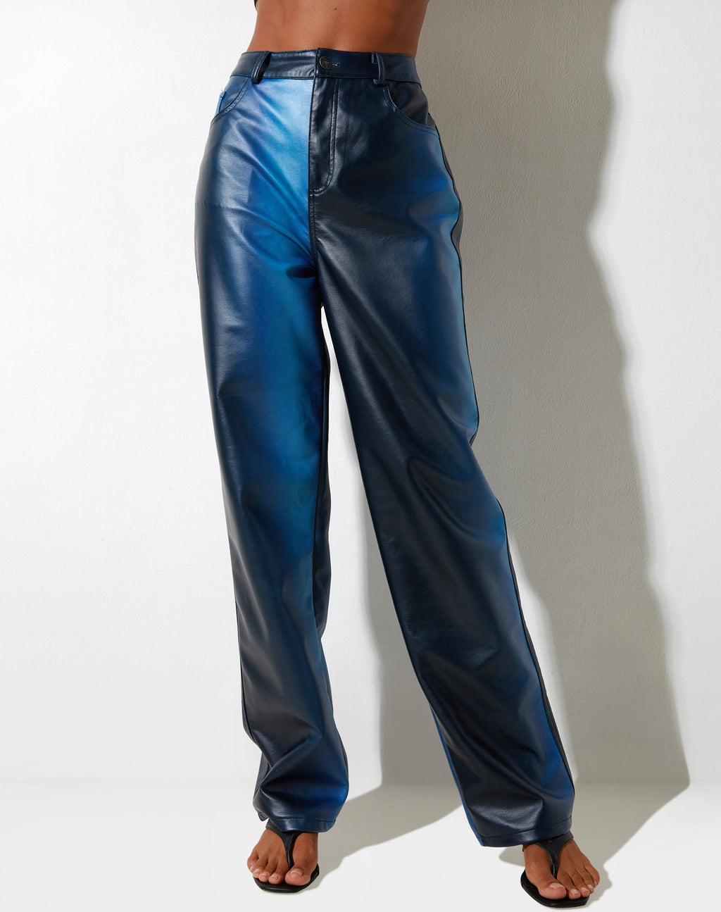 Pantalone Parallel in PU Ombre Blue