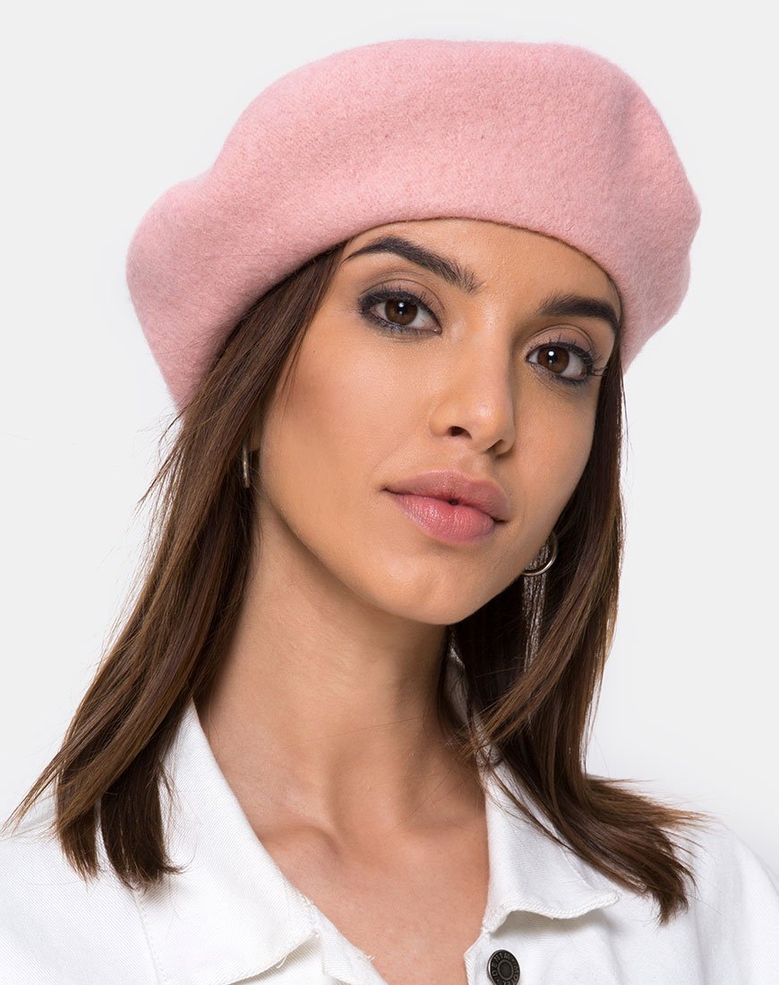 Berretto in lana rosa baby