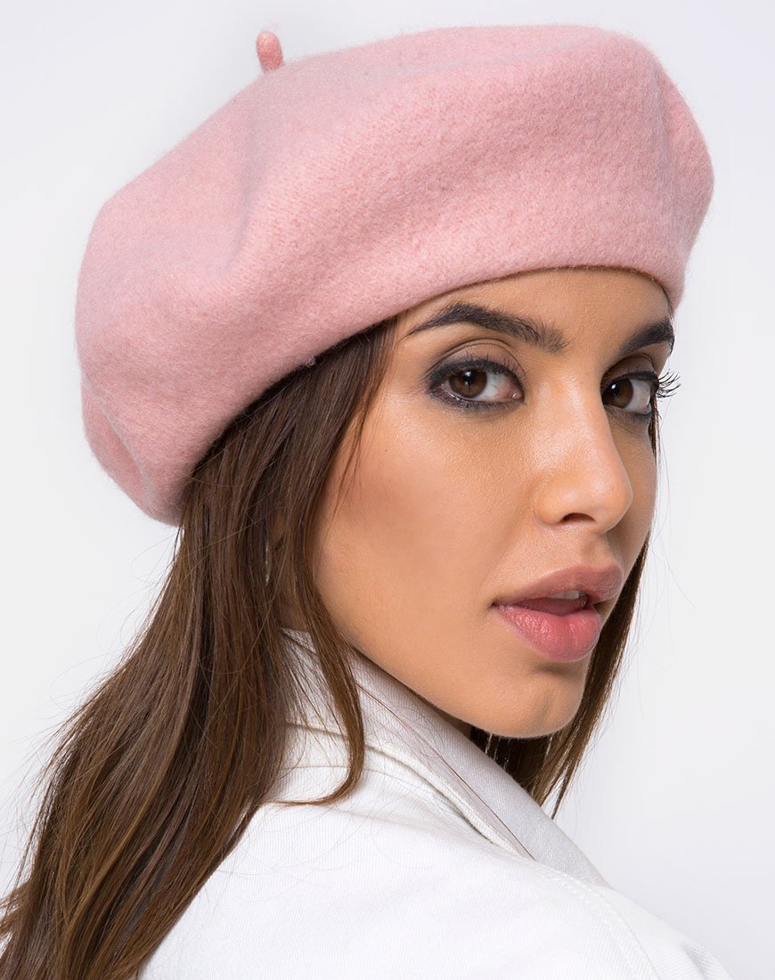 Immagine del cappello a berretto in lana rosa baby