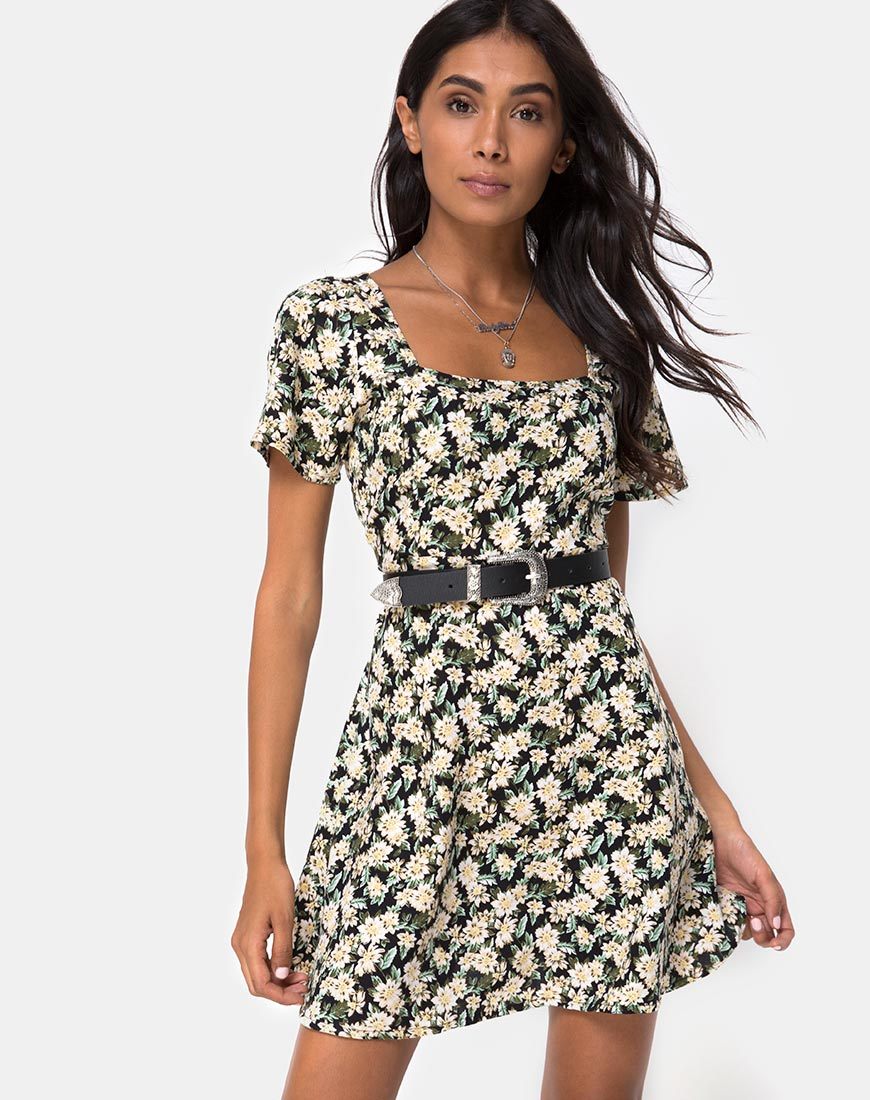 Immagine di Peky Skater Dress in Aster Nero