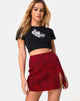 Immagine di Pelmet Mini Skirt in Animal Colorati Rosso