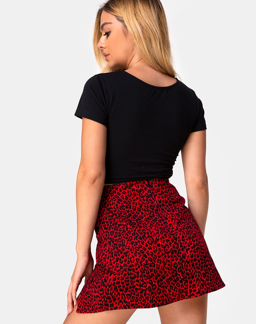 Minigonna Pelmet in Rosso Animale Colorato