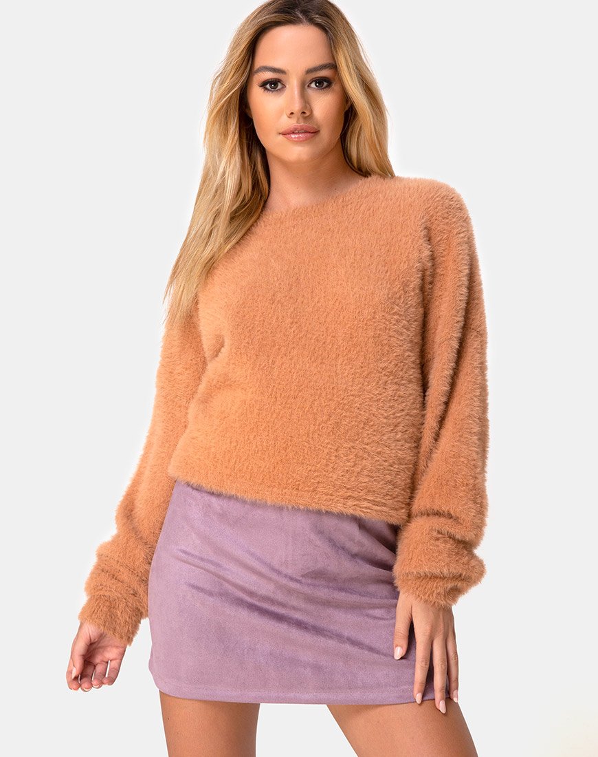 Immagine della gonna Pelmo in pelle scamosciata viola