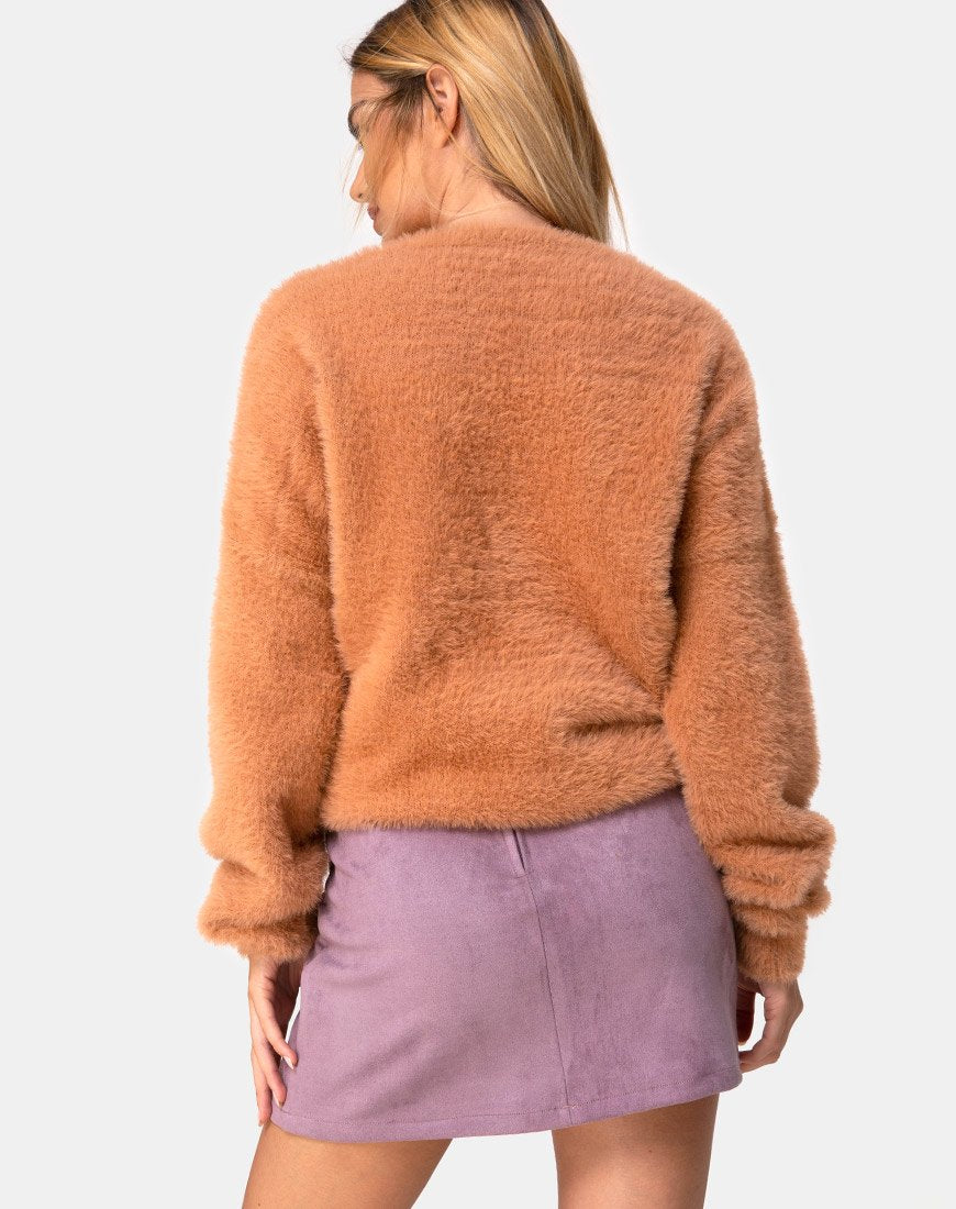 Immagine della gonna Pelmo in pelle scamosciata viola
