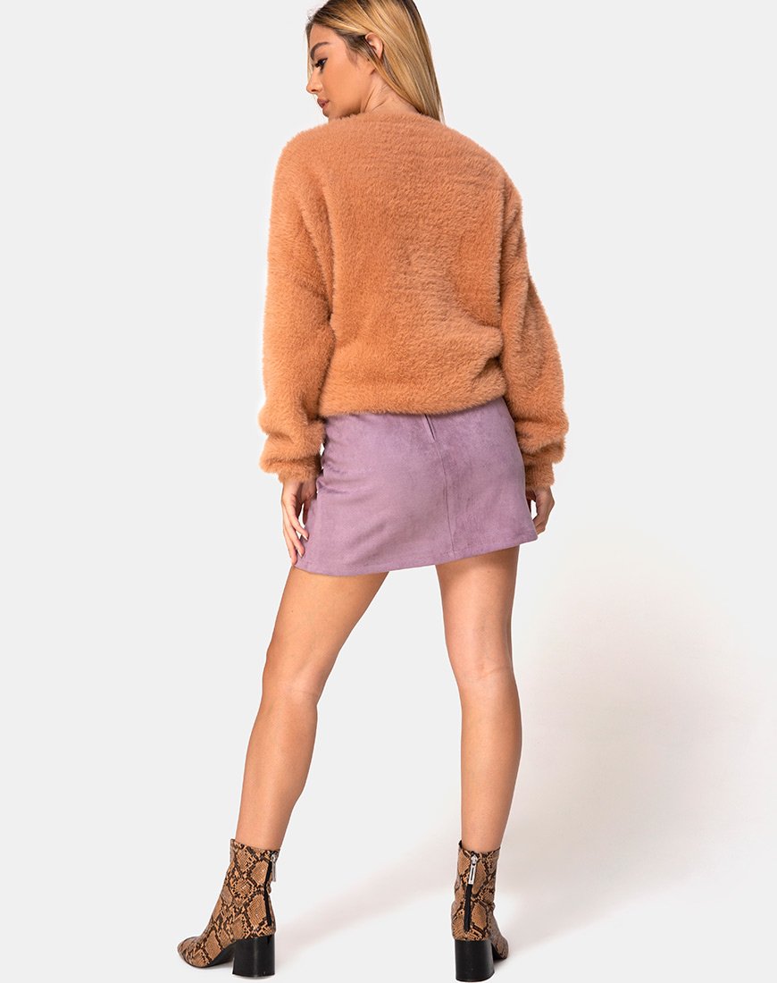 Immagine della gonna Pelmo in pelle scamosciata viola