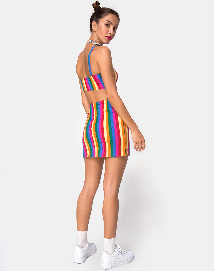 Immagine di Monira Crop Top in Good Times Stripe X Princess Polly