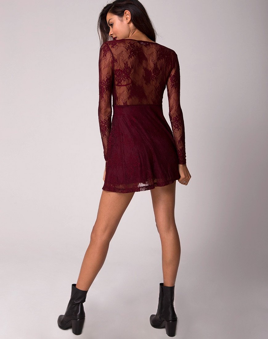 Immagine di Penley Skater Dress in pizzo femminile marrone