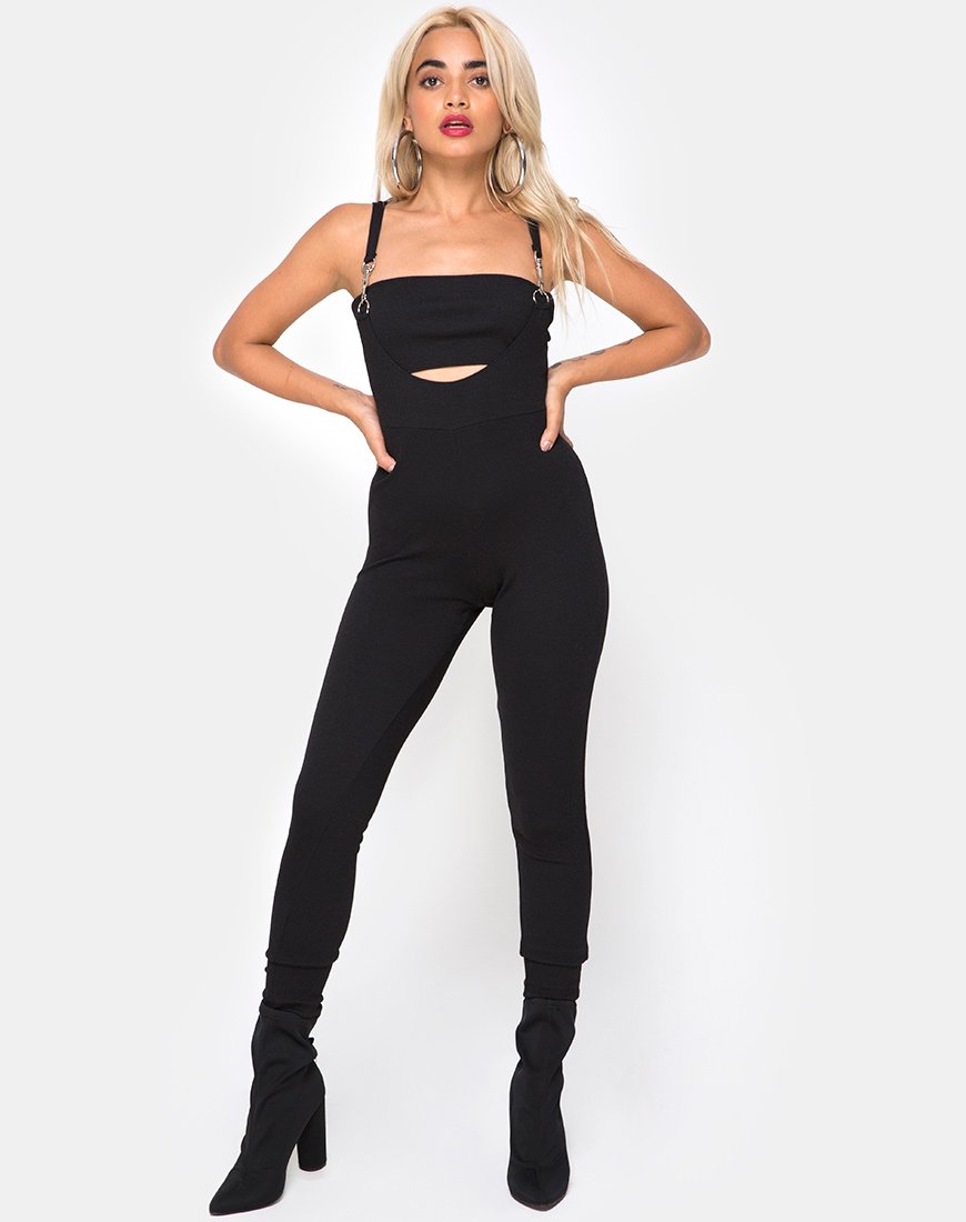 Unitard Penold nero con gancio argentato