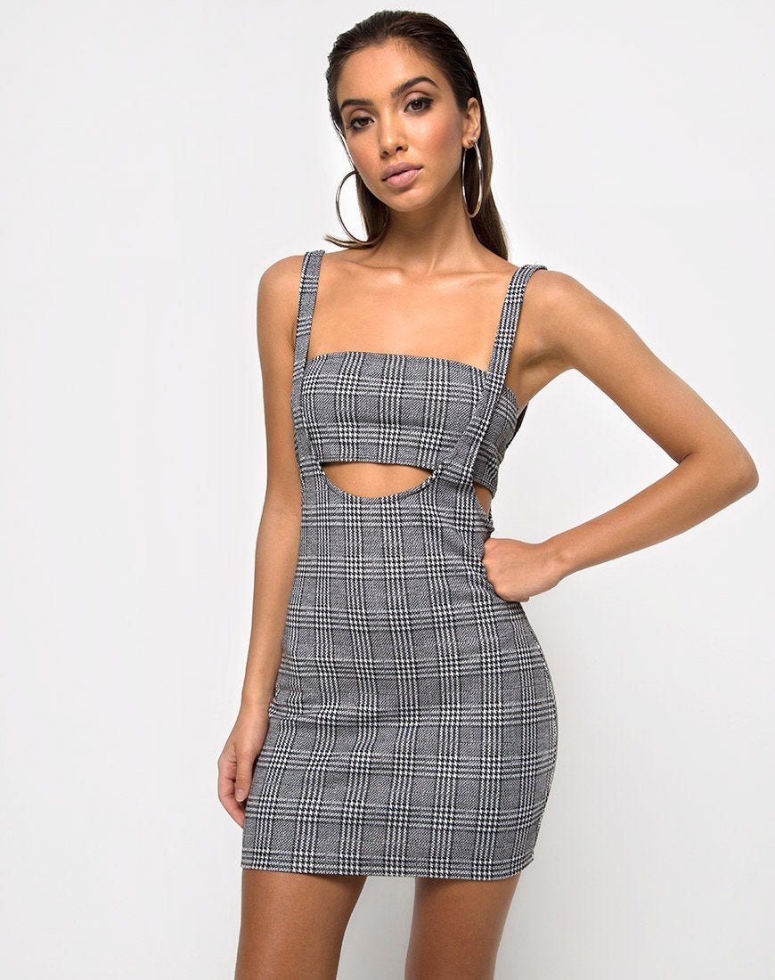 Immagine di Petra Bodycon Dress in Charles Check Grey