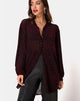 Immagine della camicia Phobe in rete leopardata rossa