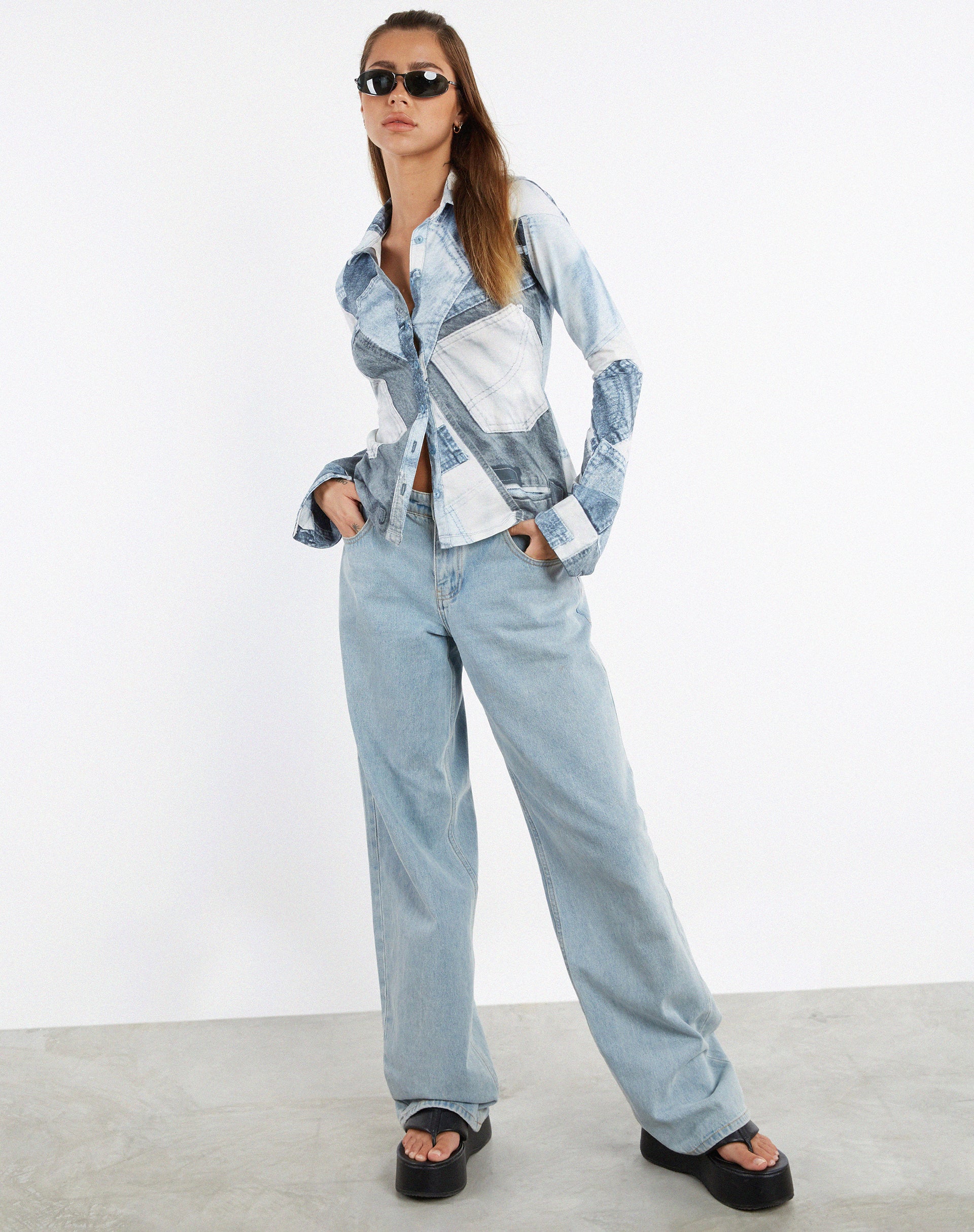 immagine di MOTEL X JACQUIE Phole Top in Denim Pocket